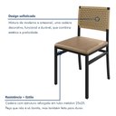 Ver imagem 7 de Kit 2 Cadeiras de Jantar Estofadas Corino e Corda Náutica Madri Bege Preto/Bege/Sépia
