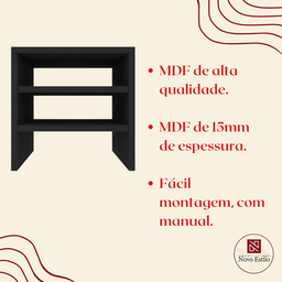 Escaninho Organizador de Mesa Preto30x20x30cm - 3