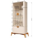 Ver imagem 4 de Cristaleira Curva com Puxador e Pés em Madeira Maciça