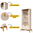 Ver imagem 7 de Cristaleira Curva com Puxador e Pés em Madeira Maciça 100% MDF 180CMX89CM Linha Bege
