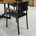 Ver imagem 2 de Cadeira de Jantar Estofada com Braços Madri Preto