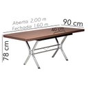 Ver imagem 5 de Conjunto Sala de Jantar Mesa Elástica com 10 Cadeiras Fort Brastubo Cromado/Amadeirado Claro/Café