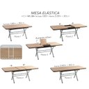 Ver imagem 3 de Conjunto Sala de Jantar Mesa Elástica com 10 Cadeiras Fort Brastubo Cromado/Amadeirado Claro/Café