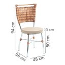 Ver imagem 4 de Conjunto Sala de Jantar Mesa Elástica com 10 Cadeiras Fort Brastubo Cromado/Amadeirado Claro/Café