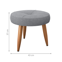 Jogo Poltrona e Puff para Sala Hazen Boucle Cinza - 3