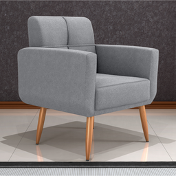 Jogo Poltrona e Puff para Sala Hazen Boucle Cinza - 4