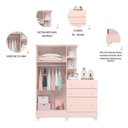 Ver imagem 7 de Kit Quarto de Bebê Doce Sonho com Berço Mini Cama Guarda Roupa com Cômoda e Colchão D18 130x70 Movel
