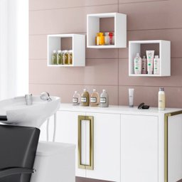 Kit 03 Nichos de Parede Decorativo para Quarto Sala Luiza:branco - 2 Kit 03 Nichos de Parede Decorativo para Quarto Sala Luiza:branco - 2