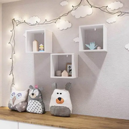 Kit 03 Nichos de Parede Decorativo para Quarto Sala Luiza:branco - 3 Kit 03 Nichos de Parede Decorativo para Quarto Sala Luiza:branco - 3