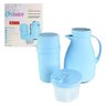 Kit Garrafa Paris 500ml Garrafa Fano 250ml e Pote Dosador 300ml Unibaby Azul - 1