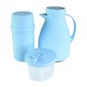 Kit Garrafa Paris 500ml Garrafa Fano 250ml e Pote Dosador 300ml Unibaby Azul - 7