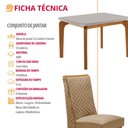 Ver imagem 7 de Mesa de Jantar Liz 120cm Tampo MDF Vidro Canto Copo com 4 Cadeiras Yasmin