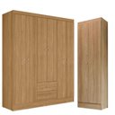 Ver imagem 1 de Guarda Roupa Casal Versa 6 Portas com Armário Multiuso Aura Freijó Fosco - Kits Paraná