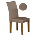 Ver imagem 3 de Cadeira para Mesa de Jantar Napoli Mdf Kit 2 Peças Freijó Joli Camurça – Leifer Móveis