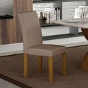 Ver imagem 4 de Cadeira para Mesa de Jantar Napoli Mdf Kit 2 Peças Freijó Joli Camurça – Leifer Móveis