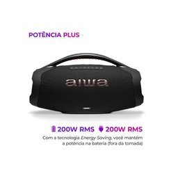 Caixa de Som Boombox Plus Aiwa Bbs-01b 200w Bt 30h Ip66 Usb - 7