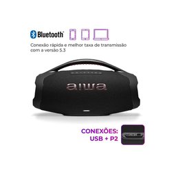 Caixa de Som Boombox Plus Aiwa Bbs-01b 200w Bt 30h Ip66 Usb - 9