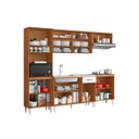 Ver imagem 1 de Jogo de Cozinha Aurora com Balcão 120 para Pia sem Tampo/cuba - Cinamomo/branco Aramóveis