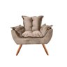 Poltrona Opalla área Gourmet Suede Marrom Claro - 1