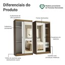 Ver imagem 4 de Conjunto 2 Guarda-Roupas 4 Portas de Correr com 2 Espelhos Rustic/Branco Tokio Madesa