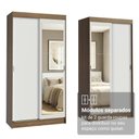 Ver imagem 6 de Conjunto 2 Guarda-Roupas 4 Portas de Correr com 2 Espelhos Rustic/Branco Tokio Madesa