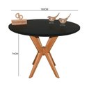 Ver imagem 2 de Mesa Jantar Pandora Tampo Redondo Laca com Vidro 100cm Preto