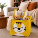 Ver imagem 1 de Cesto Organizador Infantil Dobrável para Brinquedos e Roupas [Amarelo]
