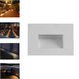 4 Balizadores Leds de Embutir em Paredes e Escadas 2w Padrão 4x2 Deitada Luz Branco Quente:branco