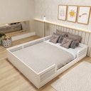 Ver imagem 1 de Cama Montessoriana Casal Infantil Lua Branco/Cinza Cristal