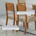 Ver imagem 4 de Kit 6 Cadeiras para Sala de Jantar Pés em Madeira Maciça Liz Bege/Cinamomo/Veludo