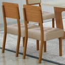 Ver mais imagens de Kit 6 Cadeiras para Sala de Jantar Pés em Madeira Maciça Liz Bege/Cinamomo/Veludo