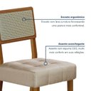 Ver imagem 5 de Kit 6 Cadeiras para Sala de Jantar Pés em Madeira Maciça Liz Bege/Cinamomo/Veludo