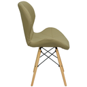 Ver imagem 2 de Cadeira Charles Eames Eiffel Slim Wood Estofada - Bege