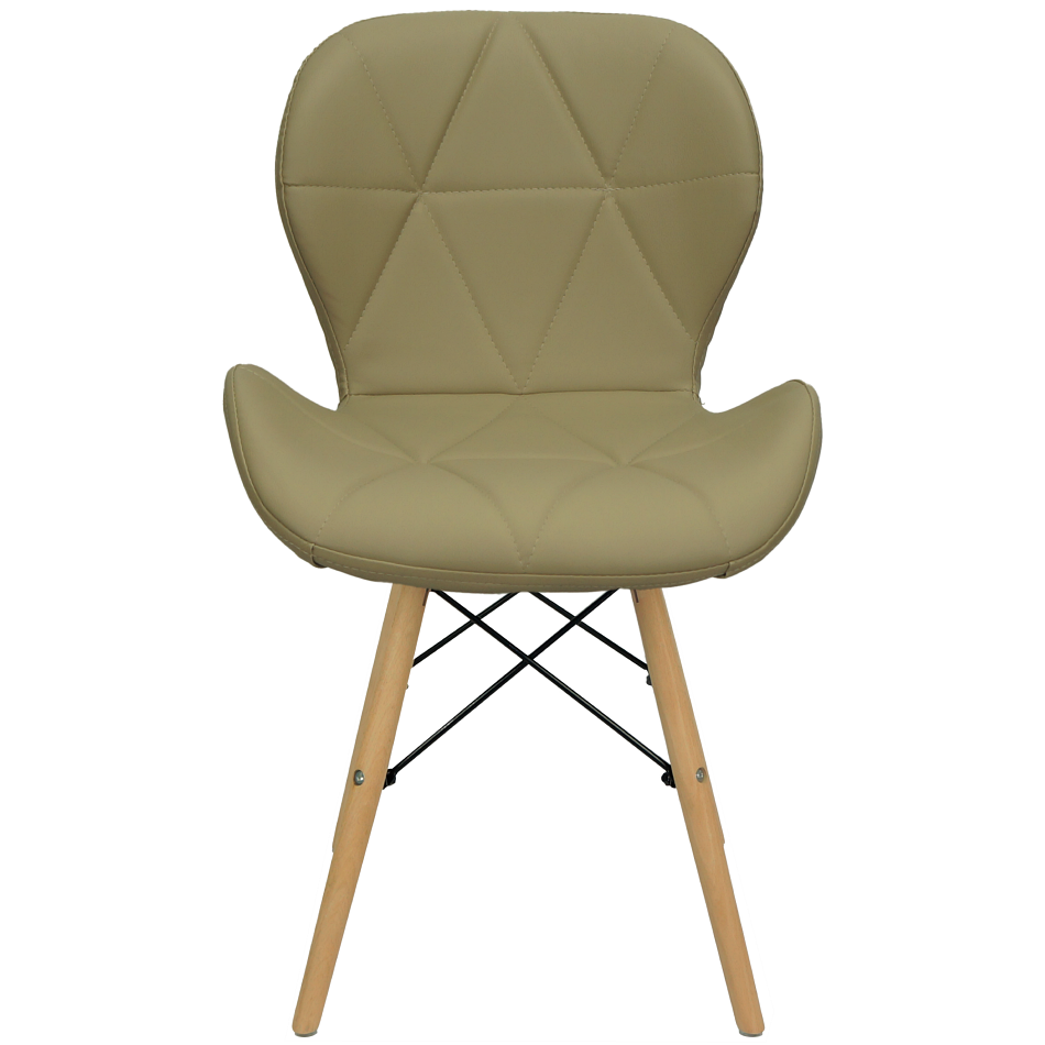 Cadeira Charles Eames Eiffel Slim Wood Estofada - Bege - 3