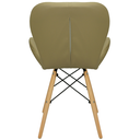 Ver imagem 4 de Cadeira Charles Eames Eiffel Slim Wood Estofada - Bege