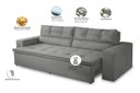 Ver imagem 2 de Sofá Retrátil e Reclinável 2 Lugares com Molas 1,80m Veronica Suede Cinza