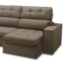 Ver imagem 5 de Sofá 4 Lugares Retrátil Reclinável Chaise Esquerdo 288cm Solin F04 Veludo Marrom Claro - Lyam