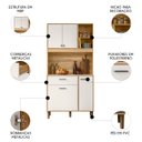 Ver imagem 6 de Armário de Cozinha Compacta Retrô 90cm Wallie N03 Freijó/off White - Mpozenato