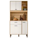Ver imagem 1 de Armário de Cozinha Compacta Retrô 90cm Wallie N03 Freijó/off White - Mpozenato