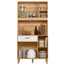 Ver imagem 5 de Armário de Cozinha Compacta Retrô 90cm Wallie N03 Freijó/off White - Mpozenato