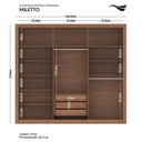 Ver imagem 5 de Guarda-Roupa MDF/MDP 6 Portas 3 Gavetas com Espelho Miletto Off White/Jatobá/Areia