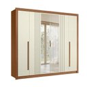 Ver imagem 3 de Guarda-Roupa MDF/MDP 6 Portas 3 Gavetas com Espelho Miletto Off White/Jatobá/Areia