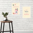 Ver imagem 2 de Kit 2 Quadros Lavanderia Mágica da Mamãe 45x34cm - com Vidro:madeira Preta