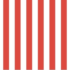 Papel de Parede Listrado Vermelho e Branco - 2,50x0,50m