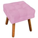Ver imagem 1 de Puff Decorativo Pés Palito Karen Suede Rosa - Gran Belo