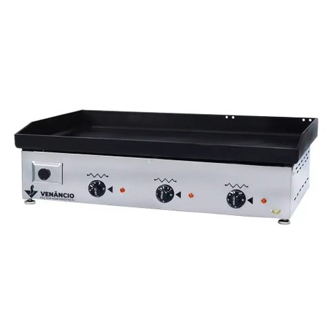 Chapa Bifeteira Elétrica 3 Queimadores 80cm Deguste Luxo 220V Venâncio