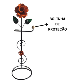Porta Papel Higiênico 1 Rolo de Chão em Ferro com Rosa:laranja - 3