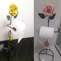 Porta Papel Higiênico 1 Rolo de Chão em Ferro com Rosa:laranja - 7