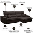 Ver imagem 3 de Sofá Retrátil Reclinável para Sala 4 Lugares 290cm Aisha F04 Veludo Marrom Escuro - Lyam Decor