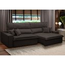 Ver imagem 2 de Sofá Retrátil Reclinável para Sala 4 Lugares 290cm Aisha F04 Veludo Marrom Escuro - Lyam Decor